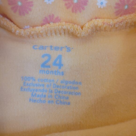 Carter’s Baby Girls Romper Dress 24M Floral Tropical Teddy One Piece Outfit - Picture 4 of 6